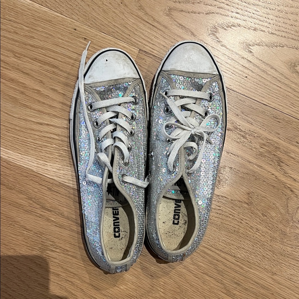 Converse Glittering Silver Sneakers